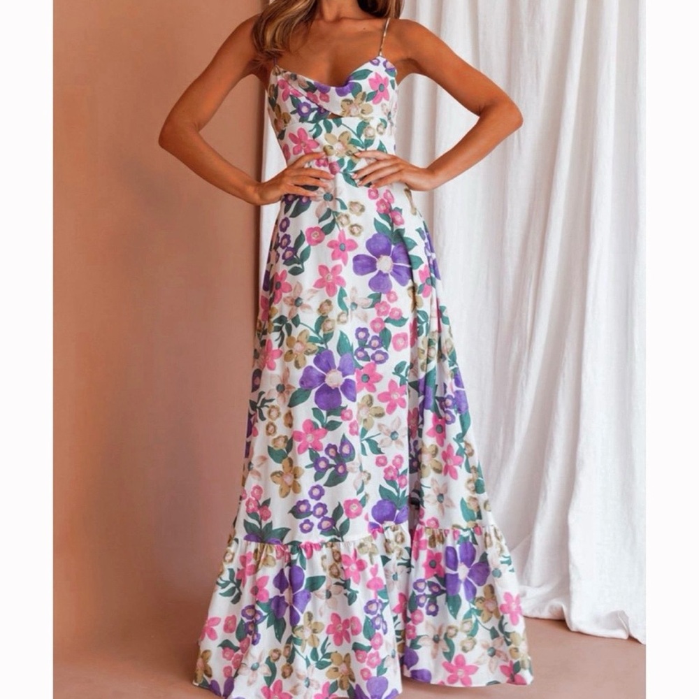 Hello Molly Sunset Walk Maxi Dress Floral Size S (2/4) NWT $125